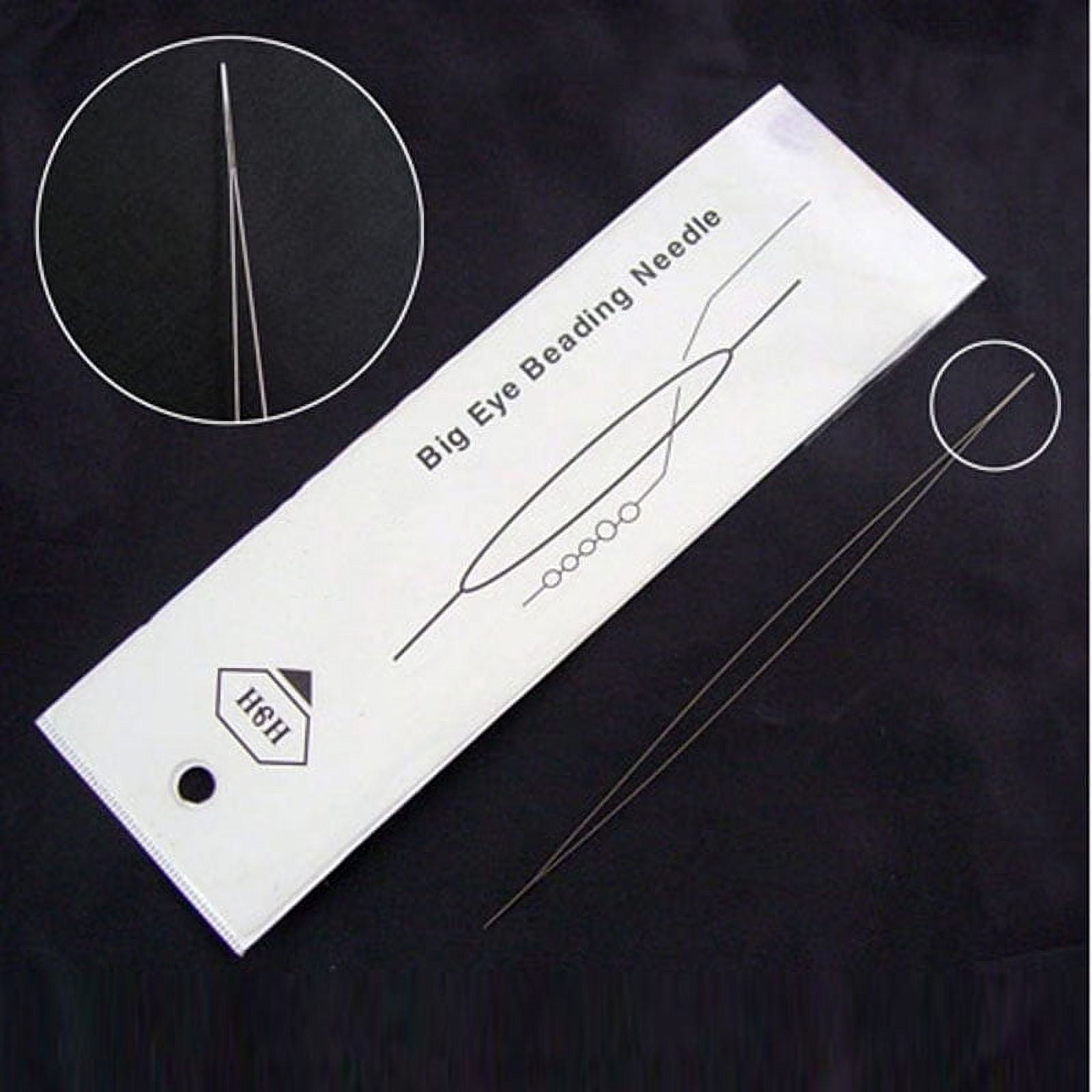 1pc Stainless Steel Collapsible Big Eye Beading Needles Seed Bead Needle Beading Embroidery Needles for Jewelry Making Stainless Steel Color 57x0.3mm